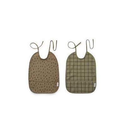 LAI BIB 2P CHECK/GRAPHIC STROKE KHAKI 21