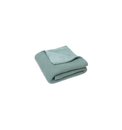COUV.BERCEAU BASIC KNIT GREEN/FLEECE 221