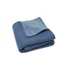 COUV.BERCEAU BASIC KNIT BLUE/FLEECE 221