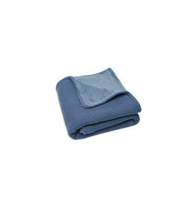 COUV.BERCEAU BASIC KNIT BLUE/FLEECE 221