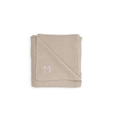 COUV.LIT BEBE BASIC KNIT NOUGAT/FLEEC 22