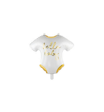 BALLOON HELLO BABY WHITE/GOLD ROMPER 22