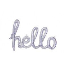 FOIL BALLOON HELLO 72X45 HOLOGRAPHIC 22