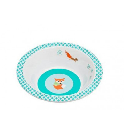 BOWL WITH SILICONE LITTLE TREE FOX BLEU