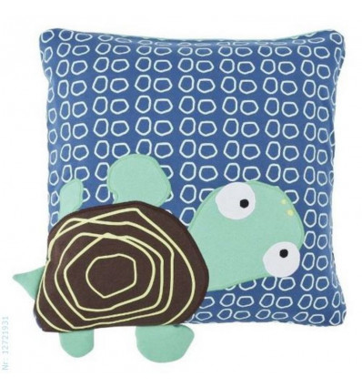 WILDLIFE CUSHION TURTLE MINT / NAVY 6