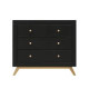 COMMODE 3 TIROIRS NORA NOIR MAT/NAT 23