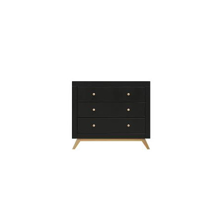 COMMODE 3 TIROIRS NORA NOIR MAT/NAT 23