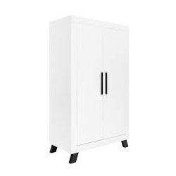 ARMOIRE 2-PORTES JUNO BLANC/NOIR 23