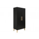 ARMOIRE 2-PORTES LENA NOIR MAT/NAT 23