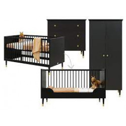 CLOE CHAMBRE EVOLUTIVE 3PC NOIR MAT 23