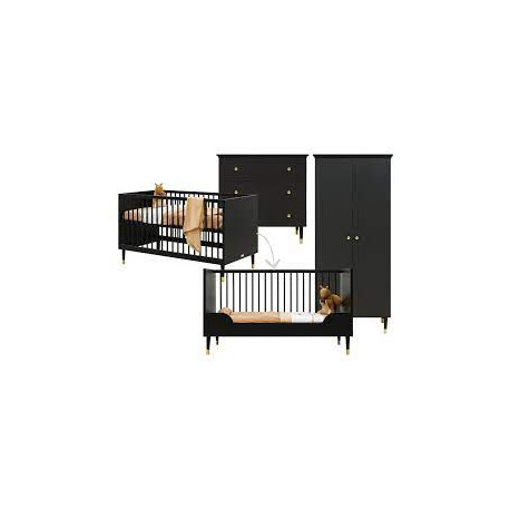 CLOE CHAMBRE EVOLUTIVE 3PC NOIR MAT 23