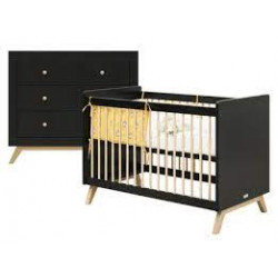 NORA 2DELIG BABYKAMER MAT ZWART/NAT 23