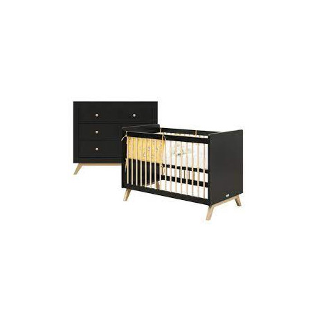 NORA 2DELIG BABYKAMER MAT ZWART/NAT 23