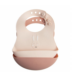 SILICONE BIB 2-PACK MRS. RABBIT ROSE 25