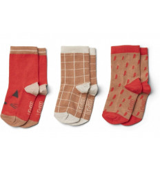 SILAS COTTON SOCKS 3P APPLE RED 6Y 21