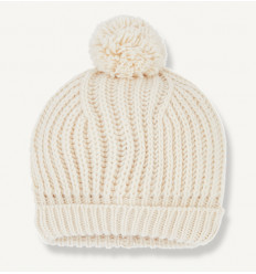 BEANIE NEWBORN KNITWEAR ECRU T2