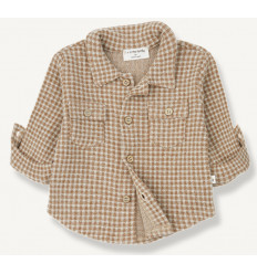 SHIRT JACQUARD VICHY FLEECE CARAMEL 3M