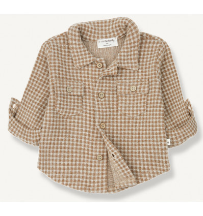 SHIRT JACQUARD VICHY FLEECE CARAMEL 3M