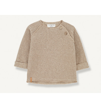T-SHIRT FINE STRIPES JERSEY CARAMEL 9M
