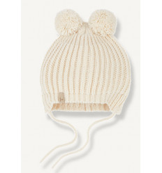 BEANIE NEWBORN KNITWEAR ECRU T2