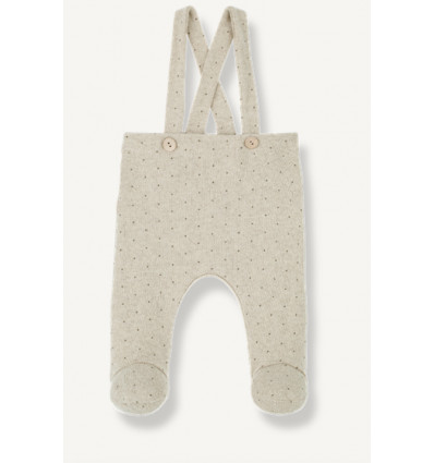 OVERALL W/FEET RECYCLED FLEECE BEIGE 1M