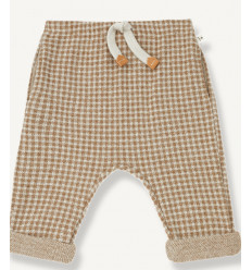 PANTS JACQUARD VICHY FLEECE CARAMEL 3M