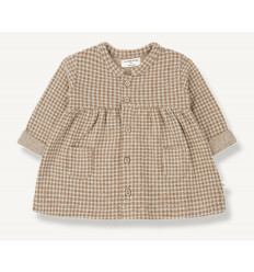 DRESS JACQUARD VICHY FLEECE CARAMEL 18M