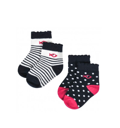 FERGUIE SOCKS BB BLANC/NAVY T1