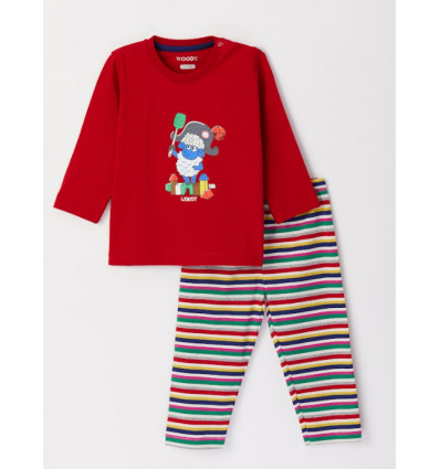 UNISEX PYJAMA ROOD 4Y UNISEX PYJAMA ROOD 4Y