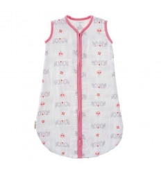 SLAAPZAK MUSLIN 2L ELEFANT PINK 0-6M 5