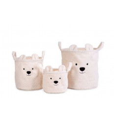 TEDDY BASKET OFF WHITE SET OF 3 243
