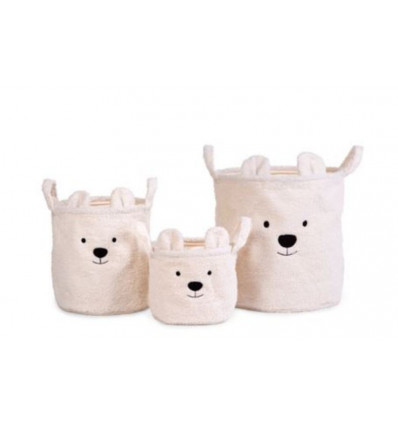 TEDDY BASKET OFF WHITE SET OF 3 243