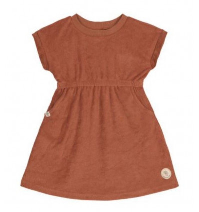 TERRY DRESS GOTS CARAMEL, 62/68, 3-6M 25