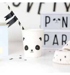 BEKERTJES) 8 PAPER CUPS PANDA 8