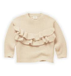 SWEATER RUFFLE IVORY IVORY 4Y 22