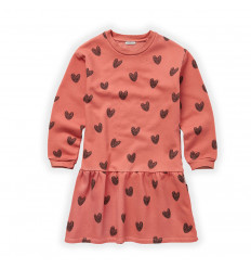 SWEAT DRESS HEART PRINT FADED ROSE 6Y 22