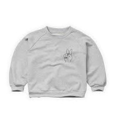 GRAND SWTSHIRT PEACE HAND GRY MEL 10Y 22