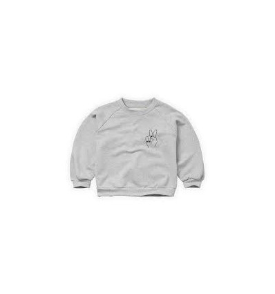 GRAND SWTSHIRT PEACE HAND GRY MEL 10Y 22
