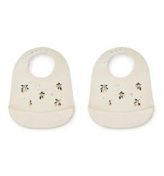 TILDA SILICONE BIB 2P PEACH/SEA SHELL 22