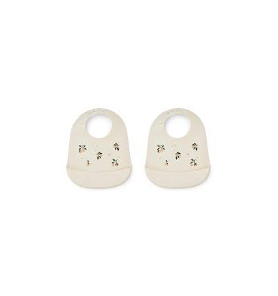 TILDA SILICONE BIB 2P PEACH/SEA SHELL 22