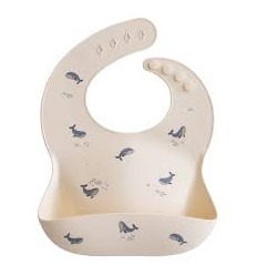MUSHIE SILICONE BIBS WHALES 221