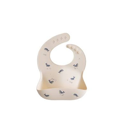 MUSHIE SILICONE BIBS WHALES 221