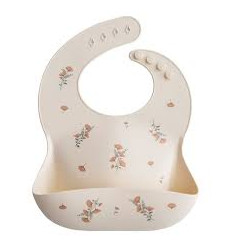 MUSHIE SILICONE BIBS PINK FLOWERS 221