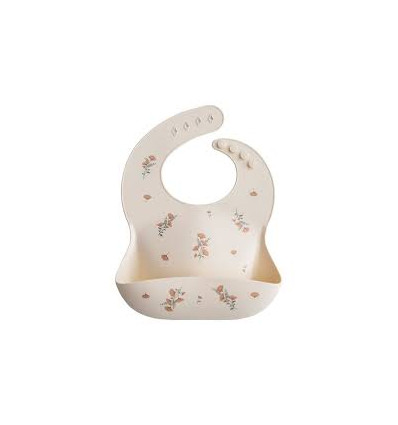 MUSHIE SILICONE BIBS PINK FLOWERS 221