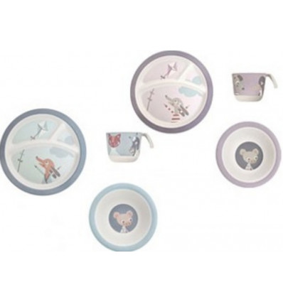 BAMBOO MELAMINE DINNER SET 3 PCS FARM