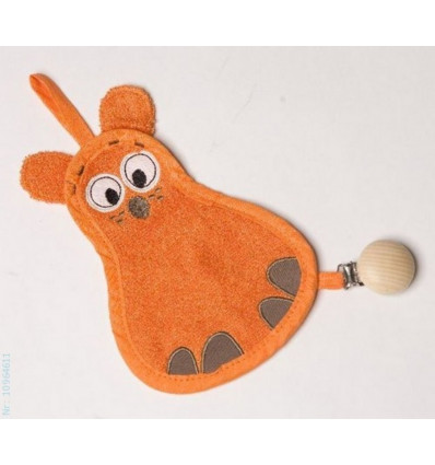 DOUDOU ATTACHE TETINE OURSON ORANGE 9