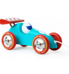 VOITURE DE COURSE TURQUOISE - ROUGE 9