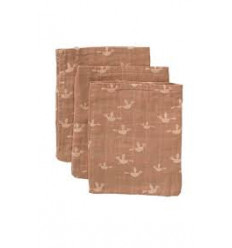 MUSLIN WASHCLOTHS 3P BABBLING BIRDS 25