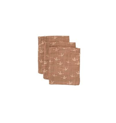 MUSLIN WASHCLOTHS 3P BABBLING BIRDS 25