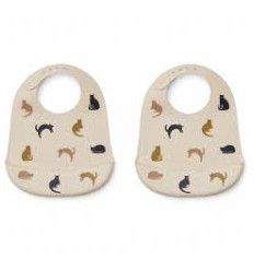 TILDA SIL BIB 2P MIAUW/APPLE BLOSSOM 22